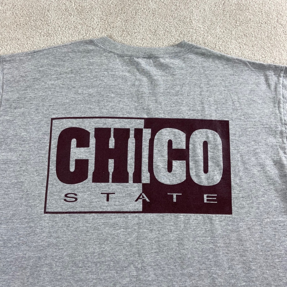 Vintage Chico State Russell Athletic T Shirt Mens XL Gray Made in USA Graphic